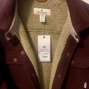 NEW RAINFOREST Men’s Dark Burgundy Lined Shirt Jacket(retail $131)